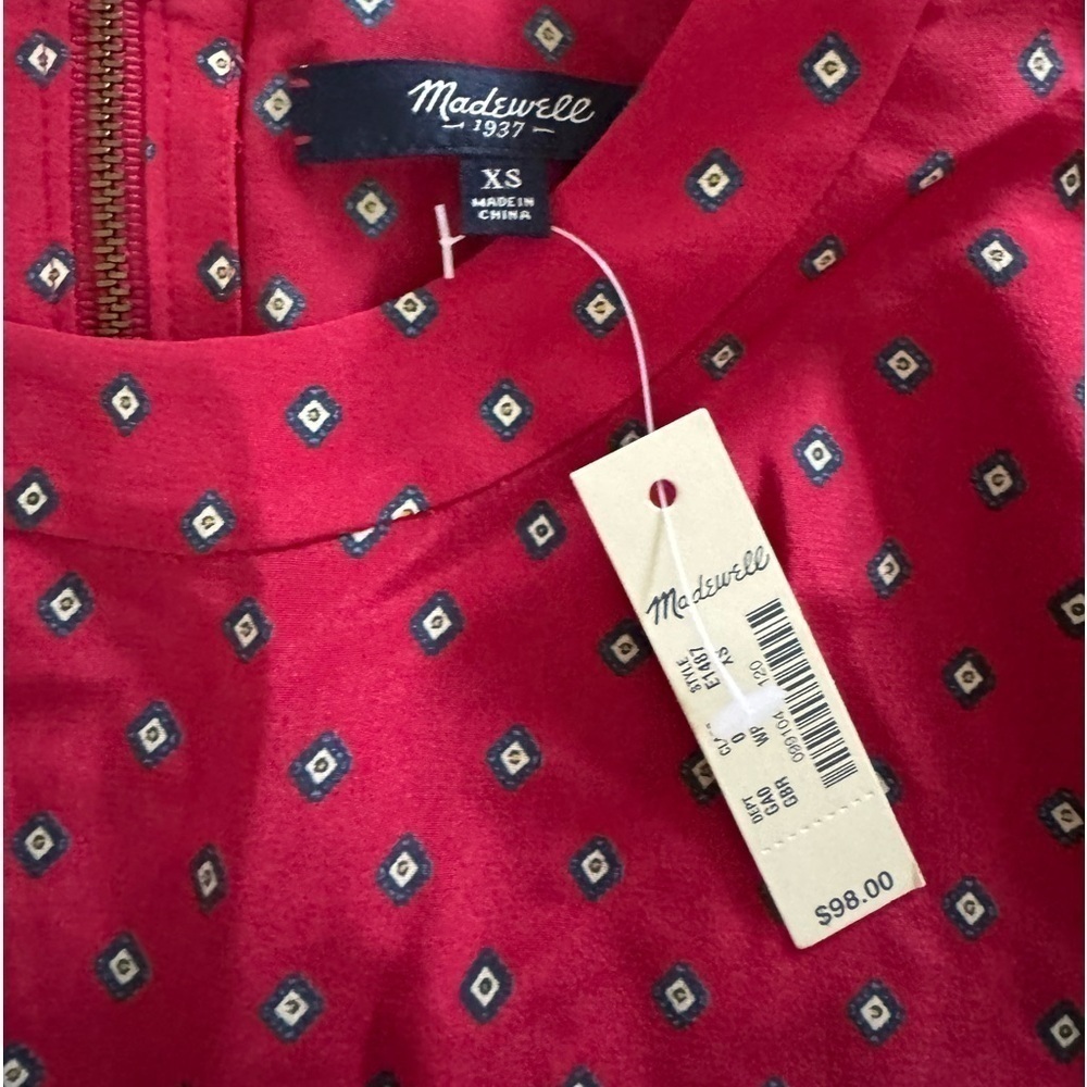 Madewell Silk Refined Tee in Foulard Dot Diamond Boxy Short Sleeve Shirt - Picture 4 of 4